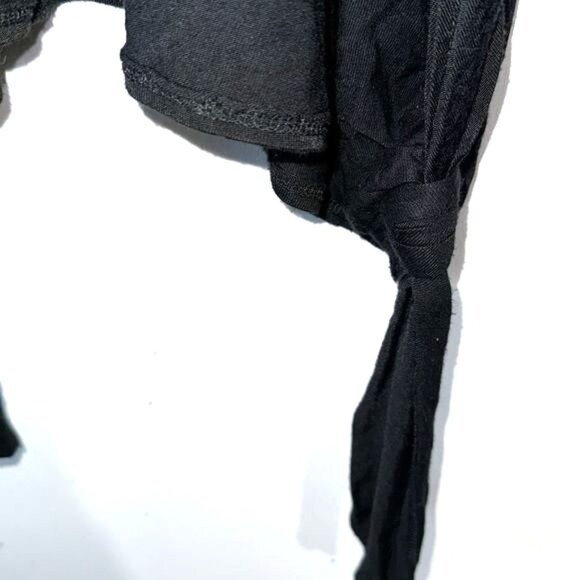 Chia-Evs Black Sleeveless High-Low Tank Top With Tie Details M 100% Polyester Wo - Picture 5 of 9